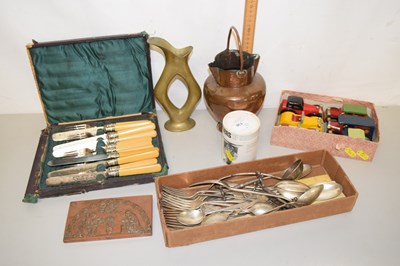 Lot 136 - Mixed Lot: Various cutlery, toy cars and other...