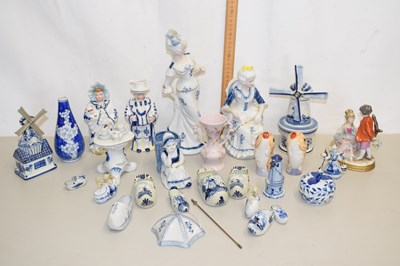 Lot 144 - Mixed Lot: Various porcelain figures, Delft...