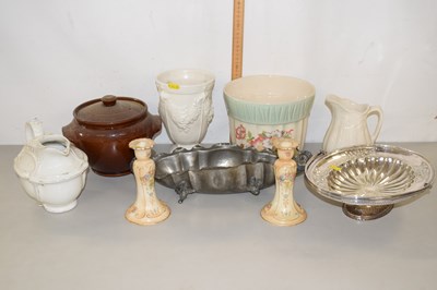 Lot 167 - Mixed Lot: Jardiniere, silver plated table...