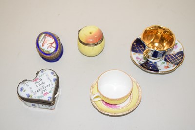 Lot 125 - Mixed Lot: Small heart shaped enamel box...