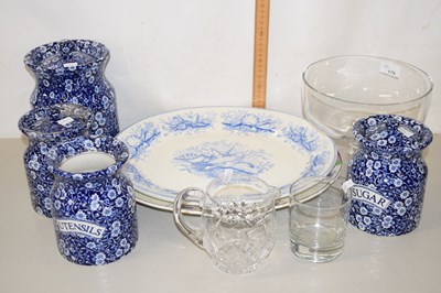 Lot 179 - A set of calico decorated kitchen storage jars...
