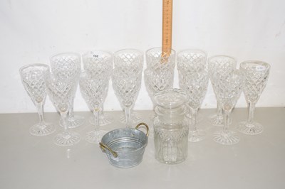 Lot 188 - Quantity of clear drinking glasses and other...