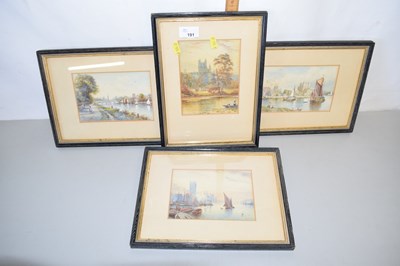 Lot 191 - Group of four framed studies Bath Abbey,...