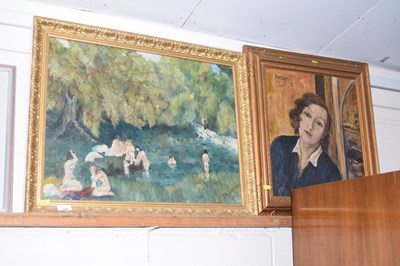 Lot 207 - 20th Century school oil on board study of...