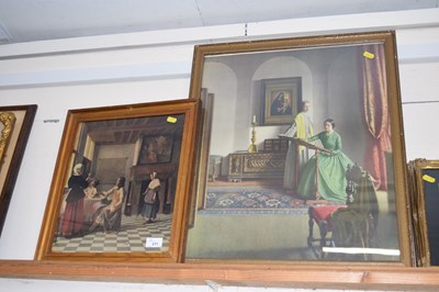 Lot 211 - Two coloured prints of interior scenes