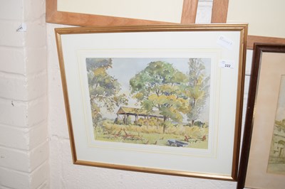 Lot 222 - Watercolour study of agricultural buildings