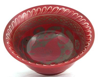 Lot 49 - A large flambe bowl by Bernard Moore, the...