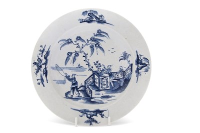 Lot 51 - A rare Lowestoft porcelain plate circa 1765,...