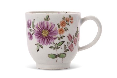 Lot 63 - A rare Lowestoft porcelain coffee cup painted...