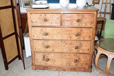 Lot 274 - Victorian walnut veneered five drawer chest
