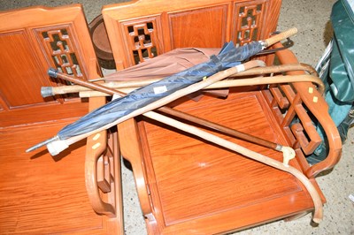 Lot 282 - Mixed Lot: Various walking sticks and umbrellas