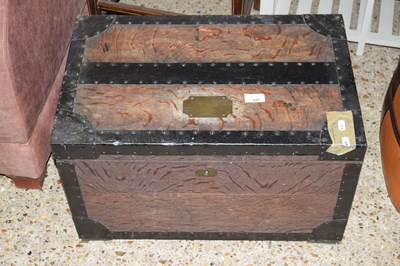 Lot 297 - An oak and iron bound chest