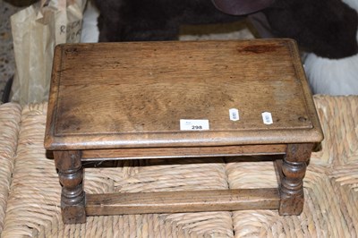 Lot 298 - A small oak stool by Simon Simpson of Norwich