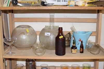 Lot 524 - Glass oil lamp shades and brewery related items