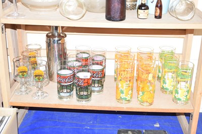Lot 525 - Mixed Lot: Glasses and a cocktail shaker