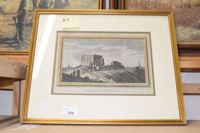 Lot 539 - View of Norwich Castle, coloured engraving,...