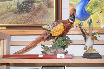 Lot 546 - Resin model of a pheasant and another of a duck
