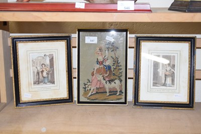 Lot 547 - Two small framed coloured engravings and a...