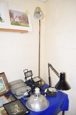 Lot 568 - An anglepoise lamp, a reading lamp, ceiling...