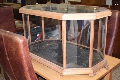 Lot 313 - An octagonal hardwood framed table top display...