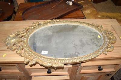 Lot 321 - 20th Century oval gilt framed wall mirror