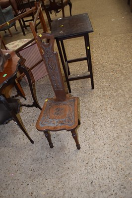 Lot 341A - A carved oak weavers chair