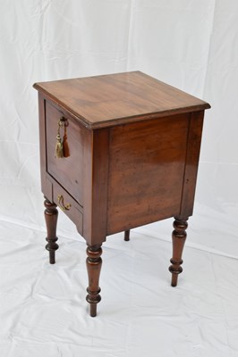 Lot 239 - 19th century mahogany pot cupboard with drop...