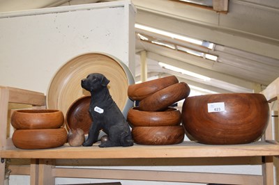Lot 623 - Quantity of wooden bowls and a resin model of...