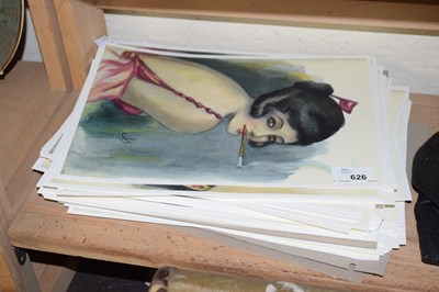 Lot 626 - Quantity of vintage watercolour style prints...