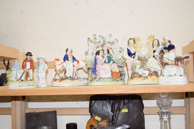Lot 629 - Staffordshire flat backs and other figurines