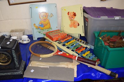 Lot 667 - Mixed lot of toys, tennis racket and other items