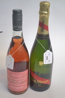 Lot 165 - One bottle of Mumm Cordon Rouge Champagne and...