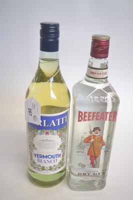 Lot 267 - Beefeater Gin, 1L, and Farlatti Vermouth 1L, (2)