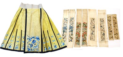 Lot 96 - Group of Chinese embroideries on silk, Qing...