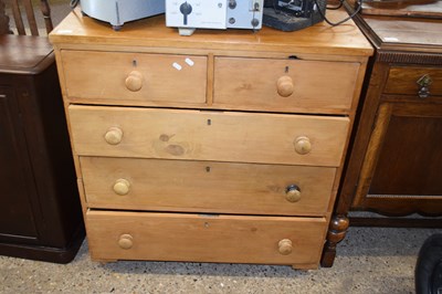 Lot 419 - LATE 19TH CENTURY PINE FIVE DRAWER CHEST, 89CM...