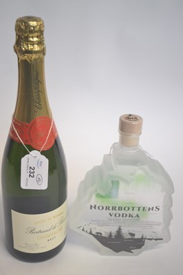 Lot 232 - One bottle of Swedish Norrbottens Vodka and...