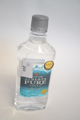 Lot 243 - One bottle of Alberta Distillers Pure Vodka,...