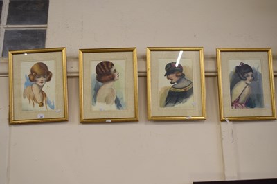 Lot 687 - Set of four framed portraits of 1920's ladies