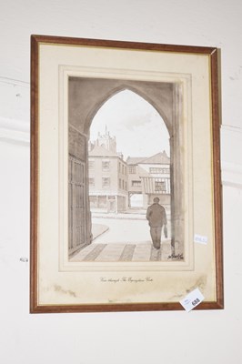 Lot 688 - Aquatint "View Through the Erpingham Gate"...