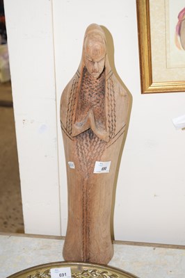 Lot 690 - Carved praying figure