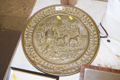 Lot 691 - Decorative metal wall plaque impressed with...