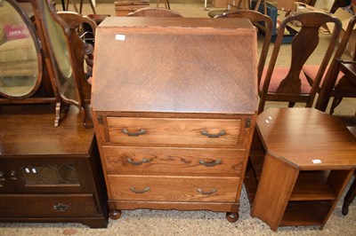 Lot 426 - EARLY 20TH CENTURY OAK THREE DRAWER BUREAU,...