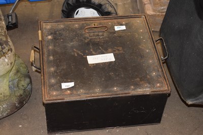 Lot 782 - A metal deed box
