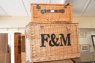 Lot 768 - Two picnic baskets including a larger example...