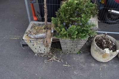 Lot 396 - Two square composite garden planters