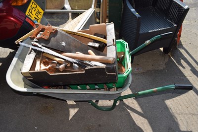 Lot 400 - Metal garden wheelbarrow together with a large...