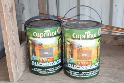 Lot 411 - Two part tubs of Cuprinol fence paint