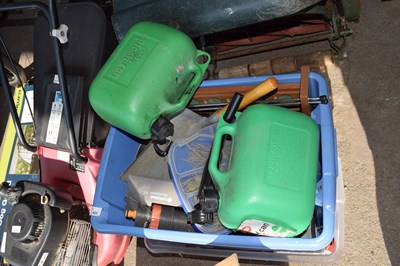 Lot 422 - Two mixed boxes of shed clearance items, tools...