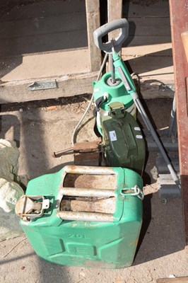 Lot 440 - Mixed lot of jerry cans, vice etc