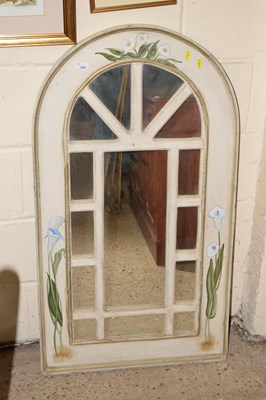Lot 235 - A painted arched wall mirror